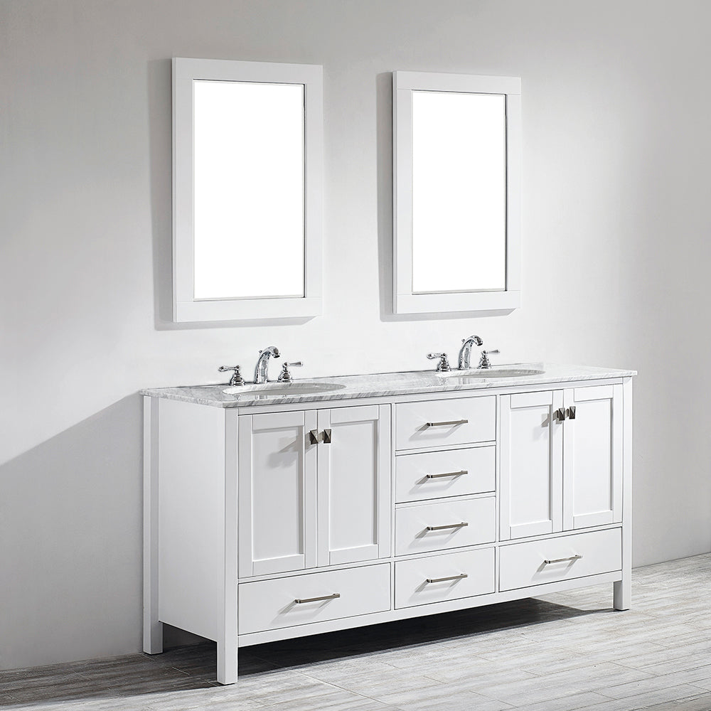 Evos Boutiques 72 in double sink pure white vanity sides