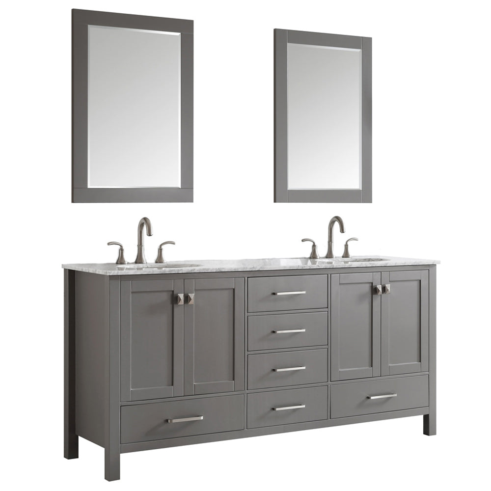 Evos Boutiques 72 in stoney grey vanity  side view