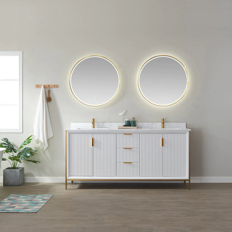 Evos Boutiques 72 in white double sink bathroom vanity