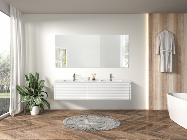 Evos Boutiques 72 in white suspended vanity