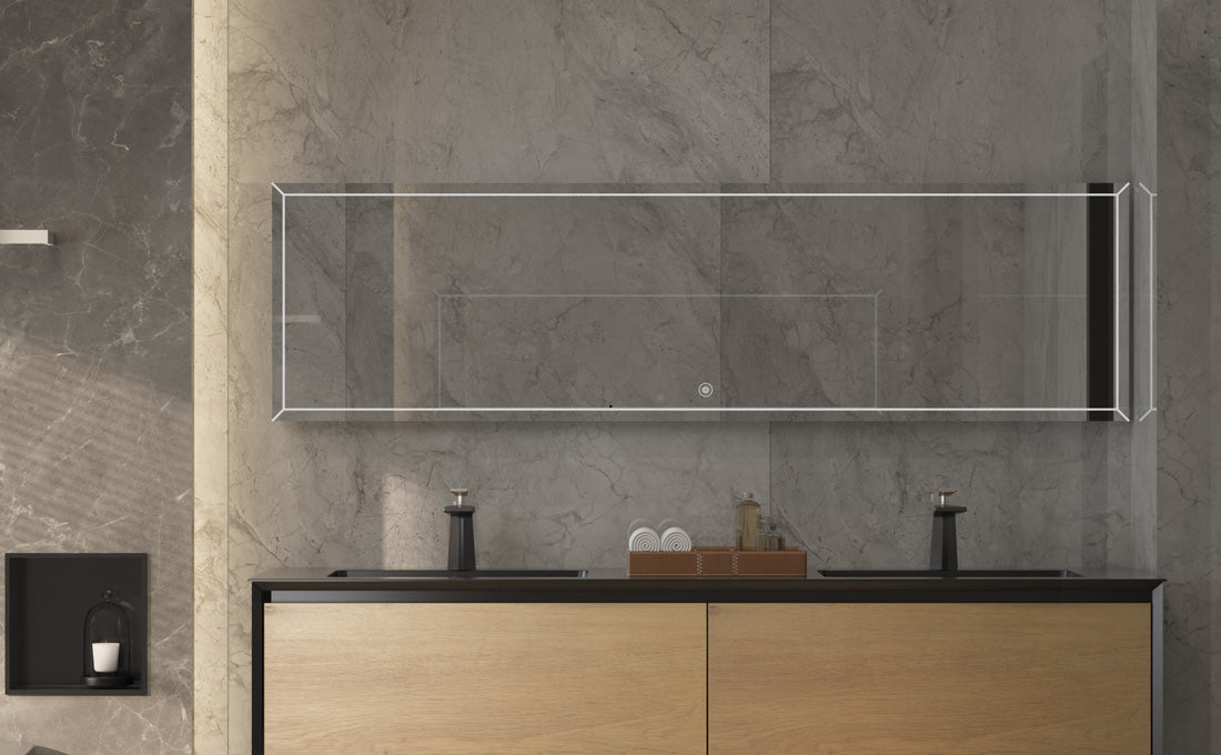 Evos Boutiques 75 in black and oak wood finish vanity centered