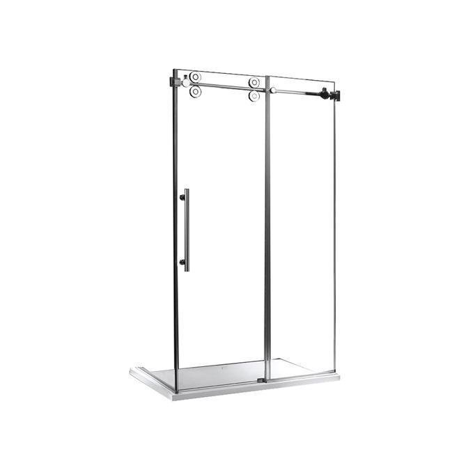 Evos Boutiques 84 in chrome shower doors side panel and base kit