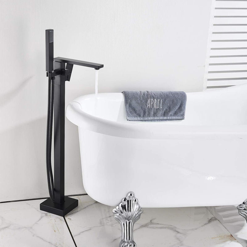 Evos  Boutiques  Black  33  in  freestanding  faucet  running  water