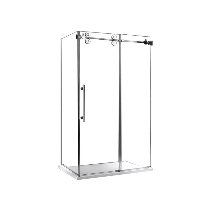 Evos Boutiques Black shower side panel 36 x 79 in staged