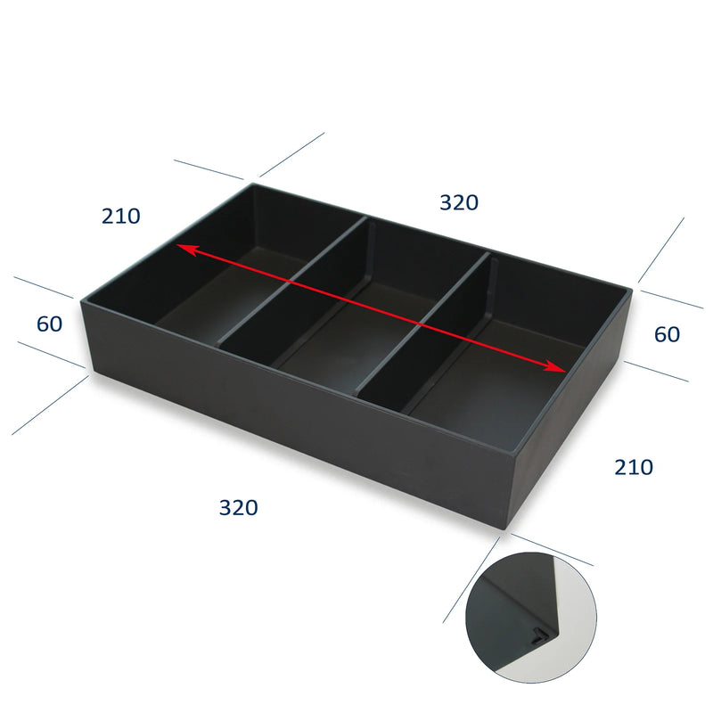 Evos Boutiques T3 grey drawer organizer measurements