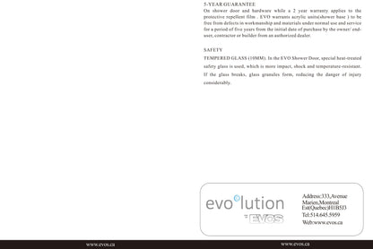 Evos Boutiques black shower door, side panel and base manuals 10