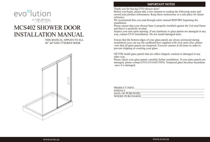 Evos Boutiques black shower door, side panel and base manuals 5