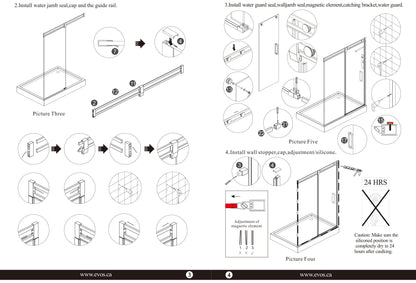 Evos Boutiques chrome shower door and base sizes vary manuals  8