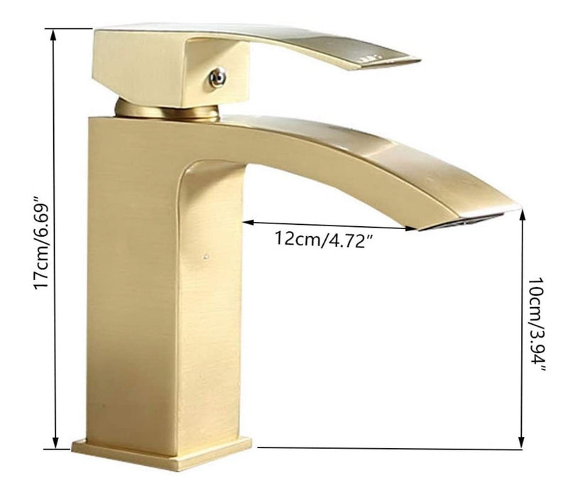 Evos Boutiques gold faucet measurements