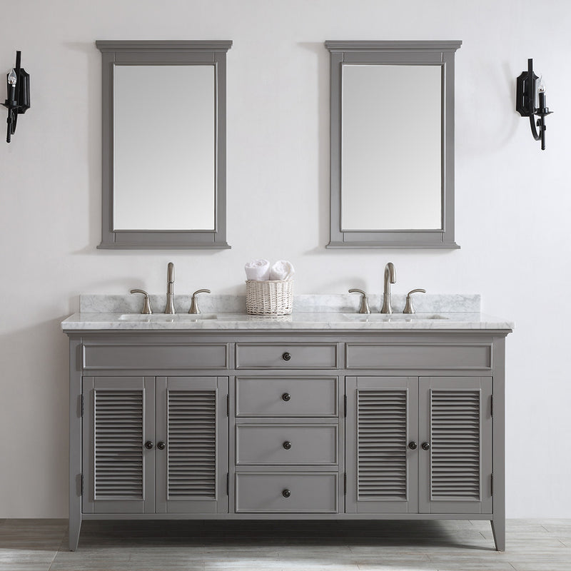 Evos Boutiques grey double sink vanity