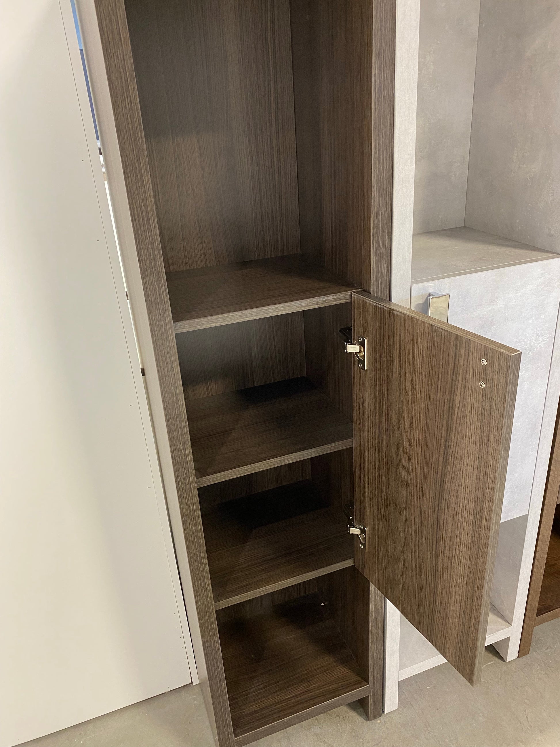 Evos Boutiques side unit with oak finish