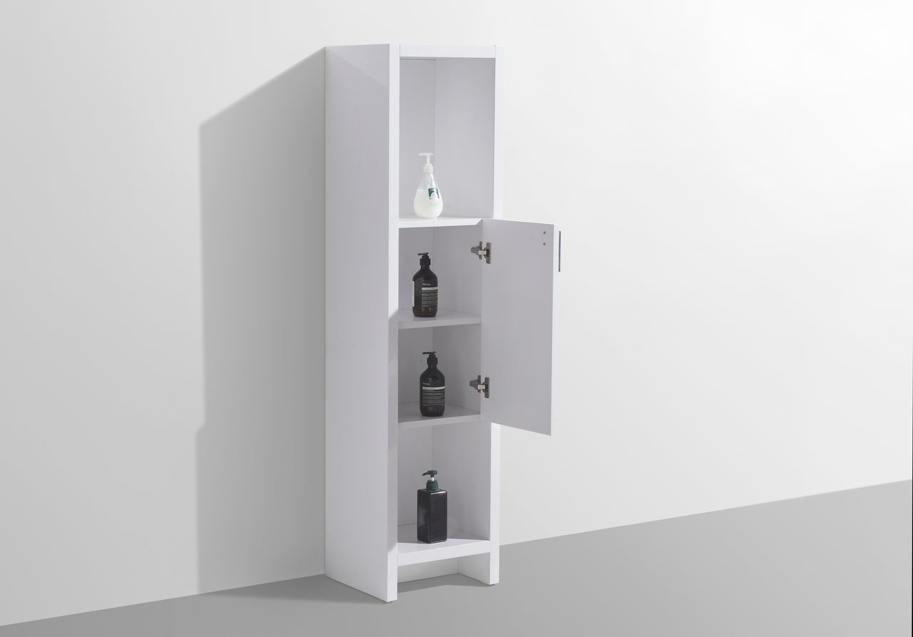 Evos Boutiques side unit with white finish open door