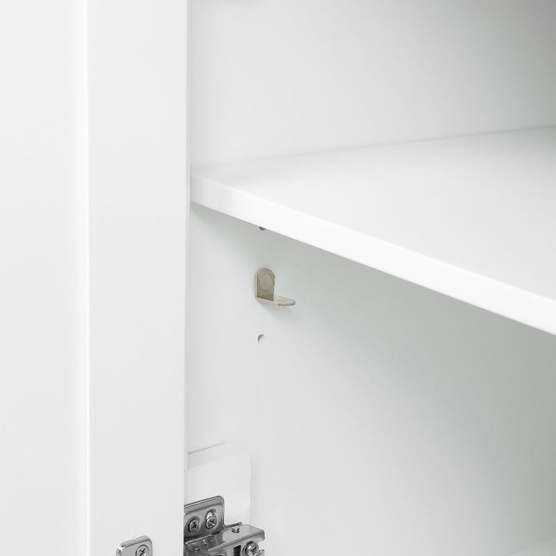 Evos  Boutiques white double countertop vanity hinges