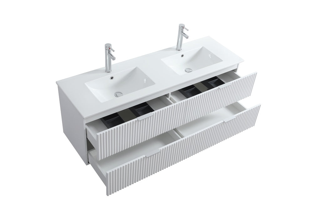 Evos_Brand_Segreto double vanity top view with opened drawers