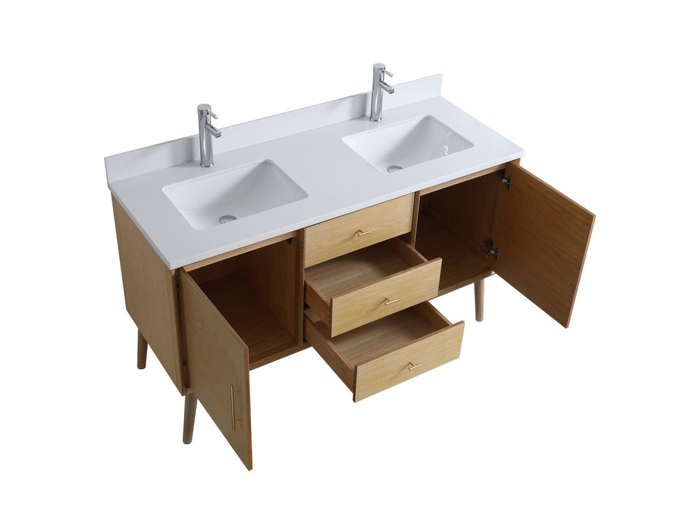 Evos_Brand_Vento double vanity top view with opened drawers