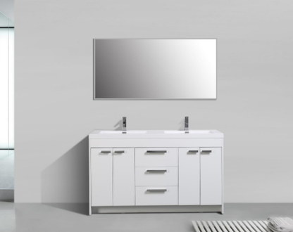 Lugano 60in Double Sink Free-Standing Vanity