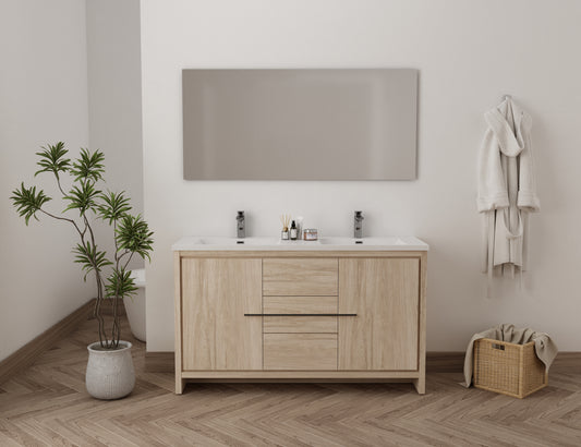 Monako 60" Bathroom Vanity - Light Oak