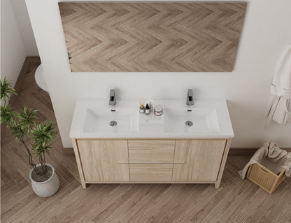 Monako 60" Bathroom Vanity - Light Oak