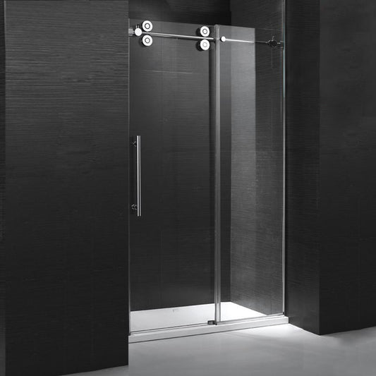 La Quintessence I Chrome Shower Door, Side Panel & Base Kit 84"