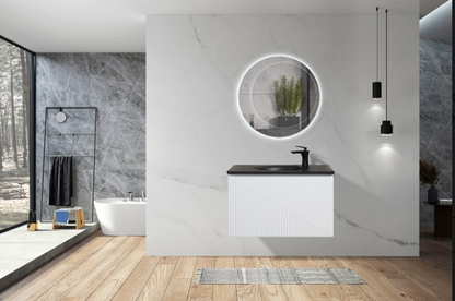 Simon 30 po meuble-lavabo simple avec dessus en quartz sable