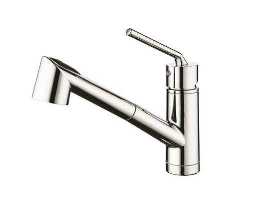 Single Handle Low Profile Kitchen Faucet in Brushed Nickel