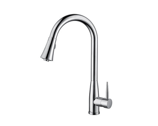 Single Handle Pull Down Kitchen Faucet polished chrome